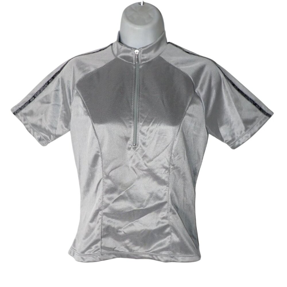 Louis Garneau Princess Maillot Jersey Women S Silver‎ 1/2 zip Short Sleeve New